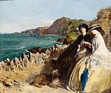 Abraham Solomon Canvas Paintings - By the Seaside